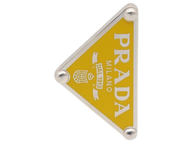 Orecchini a clip argento e giallo Prada 