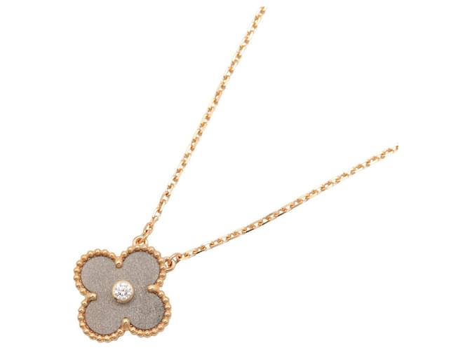 Van Cleef & Arpels Vintage Alhambra Necklace Brown Golden 