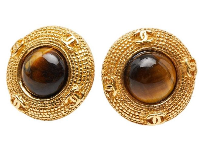 Orecchini a clip placcati in oro Chanel Coco Mark D'oro