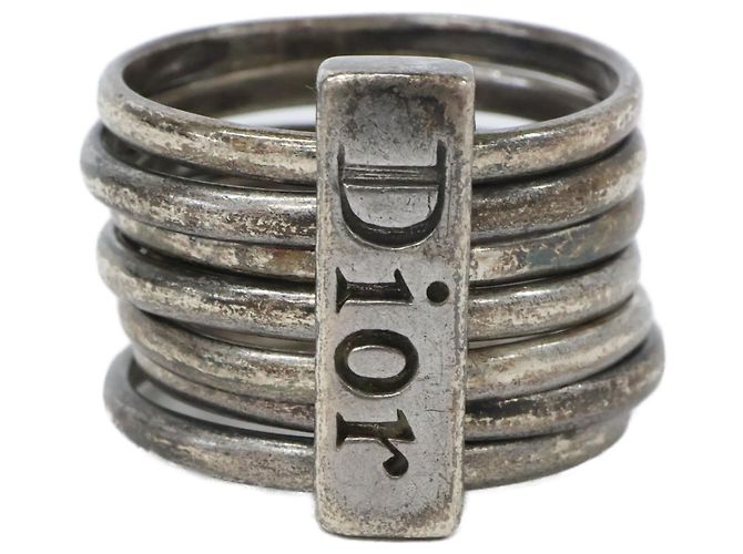 Christian Dior 7-Ring-Set mit 925 Logo-Platte Dior Homme