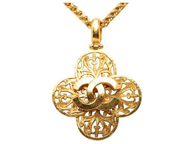 Timeless Collar largo vintage Coco Mark de Chanel Dorado