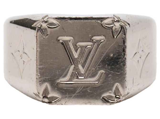 Louis Vuitton Monogram Signet Ring Silvery
