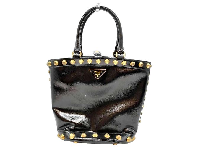 Prada schwarze Saffiano-Leder-Tote-Tasche
