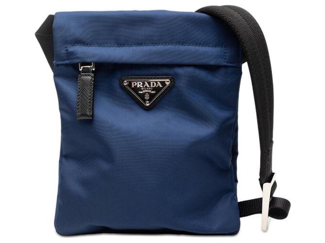 Bolso de hombro con placa de logo triangular Prada Negro