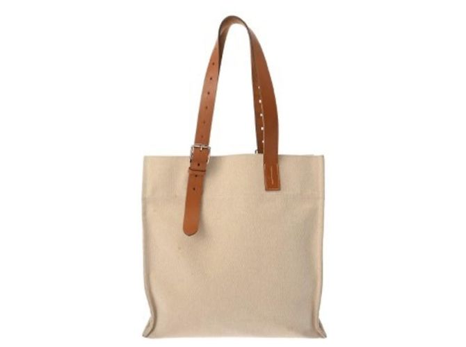 Sac tote Hermès Etrivière or écru Doré