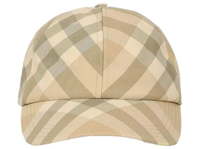 Burberry Karierte Baseballmütze Orange Polyester