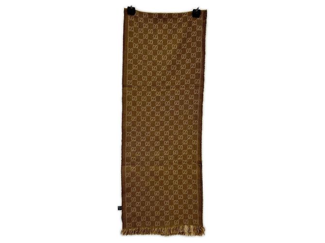 Cachecol de lã marrom Gucci