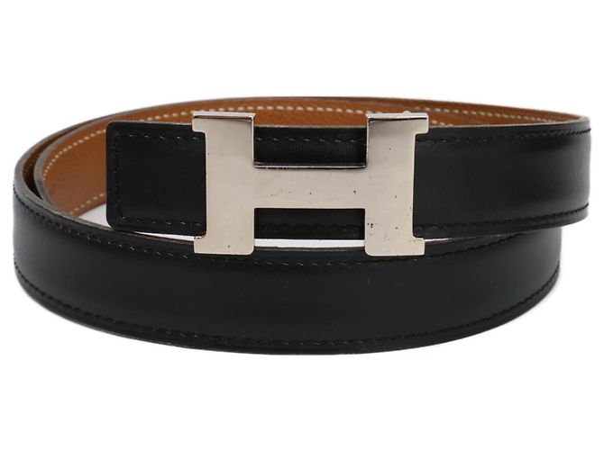 Cinto de couro reversível Constance da Hermès Marrom Preto