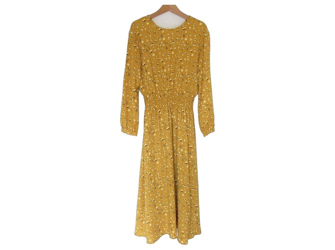 Autre Marque Blumenmusterkleid Green Label Relaxing Gelb
