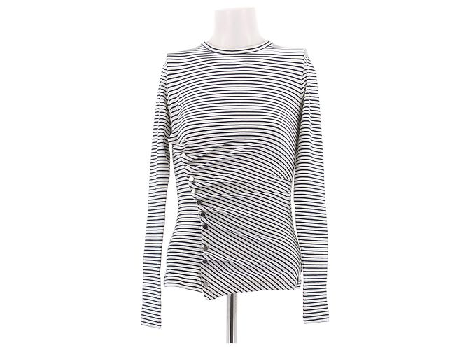 Paco Rabanne Camiseta de manga larga a rayas Blanco