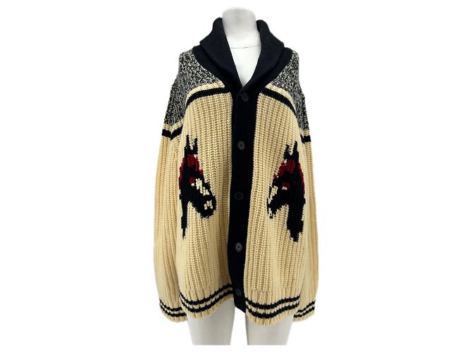 Autre Marque Beige Strickjacke aus Wolle und Kaschmir Braun