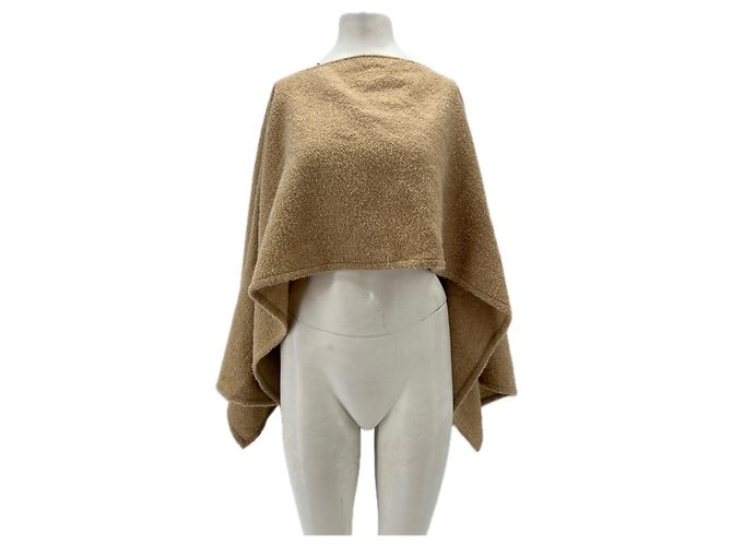 Autre Marque Poncho de lã bege