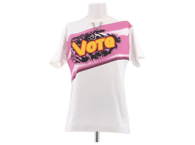 Camiseta estampada de algodão branca Louis Vuitton Branco