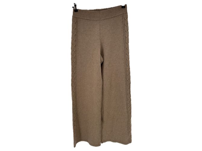 Autre Marque Braune gerade Hose aus Kaschmir