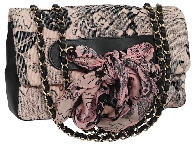 Chanel Flap Shoulder Canvas Rosa