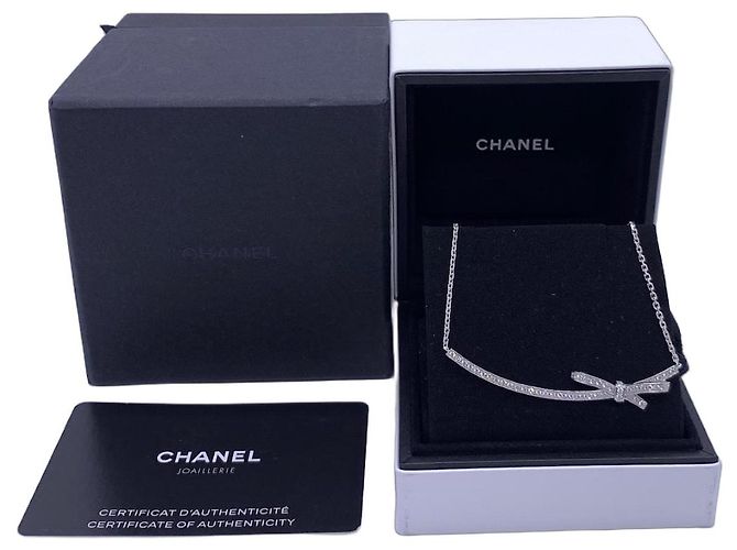 Collar Chanel RUBAN de oro blanco 18K con diamantes Plata