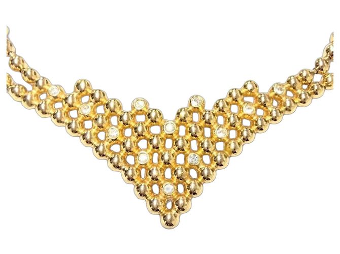 Collar de Péndulo Baño de Oro Christian Dior Dorado