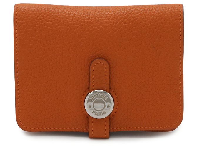 Hermès Billetera compacta Dogon HERMES / Monedero Naranja 