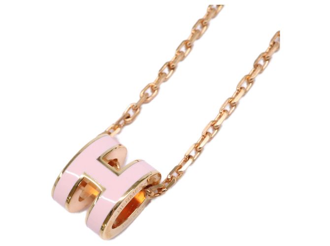 Hermès Collier Pendentif Mini Pop H HERMES Rose Doré