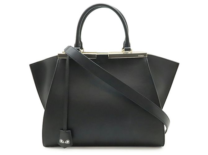 Fendi 3Jours schwarze Lederhandtasche