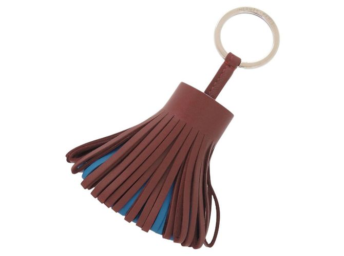 Porte-clés à franges Carmen d'Hermès Rose Rouge