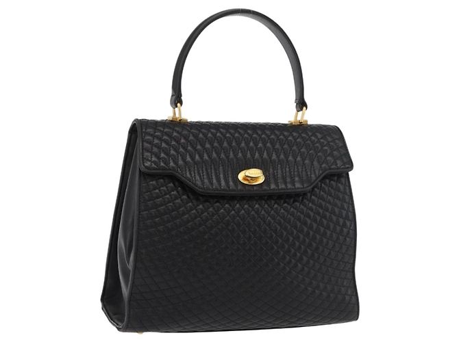 BALLY Borsa a mano in pelle nera e oro Auth YKZ1229 Nero D'oro