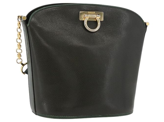BALLY Borsa a Spalla in Pelle Verde Oro Auth YKZ1255 D'oro