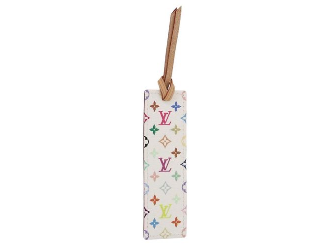 LOUIS VUITTON Multicolor Markierung Kadu Lesezeichen Weiß M99196 LV Auth 176092A
