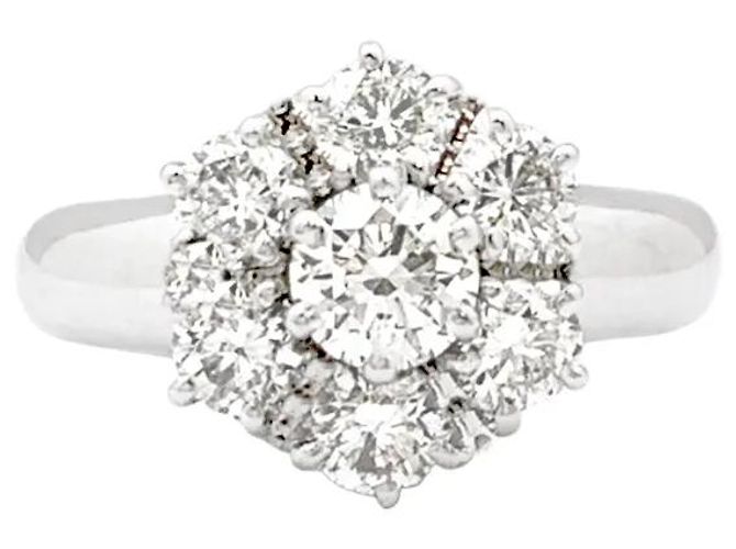 Autre Marque Anillo "Flor", oro blanco y diamantes.