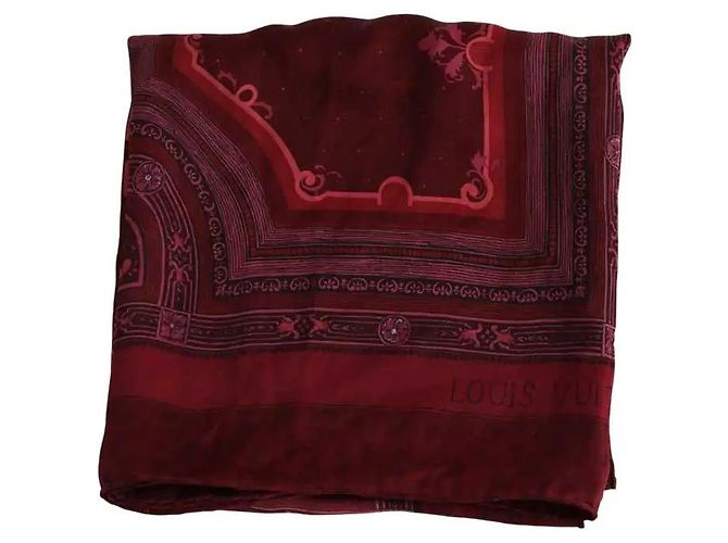Louis Vuitton Bordeaux silk square Dark red 