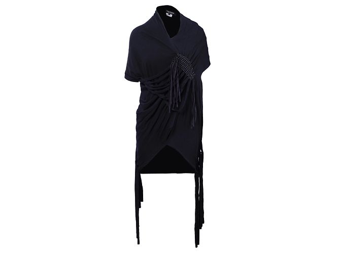 Autre Marque Top negro drapeado Junya Watanabe Comme des Garçons