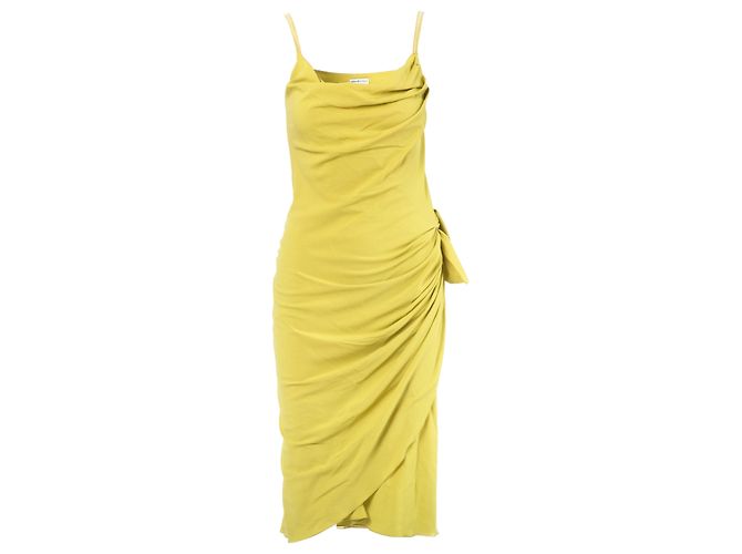 Autre Marque Abito midi drappeggiato giallo lime Anna Molinari D'oro