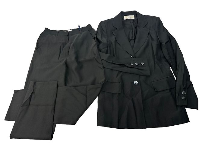 Vintage Givenchy Womens Wool Suit Black 38/M
