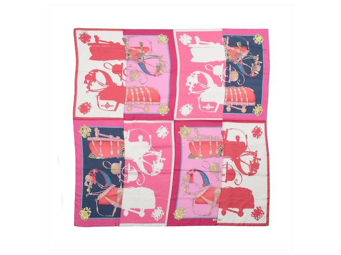 Sciarpa Hermès Carré Géant 140 Rosa Seta