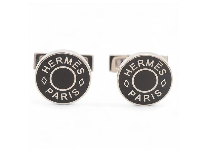 Gemelli Hermès Licor 2 Sellier Nero Argento