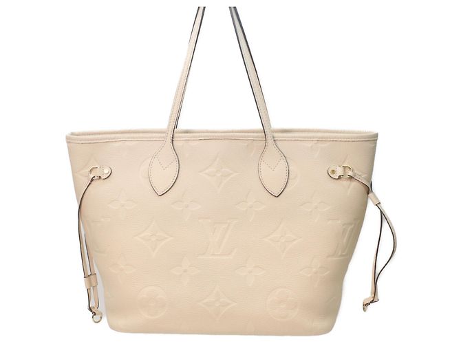 Bolsa tote Neverfull MM em Monogram Empreinte Louis Vuitton Cru