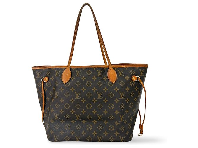 Borsa Tote Neverfull Monogram Canvas MM Louis Vuitton Marrone