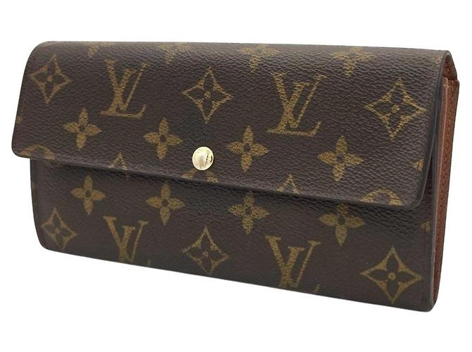 Louis Vuitton Monogram Long Wallet Brown Leather