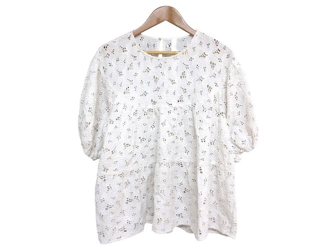 Autre Marque Merlette Häkelspitzenbluse Weiß