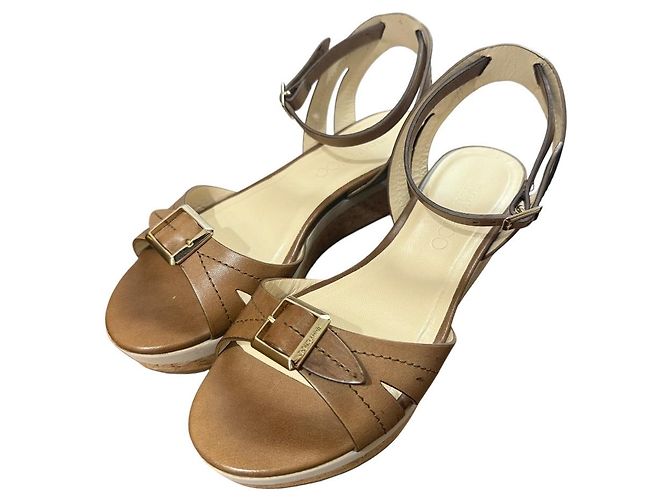 Sandali in pelle Jimmy Choo Marrone
