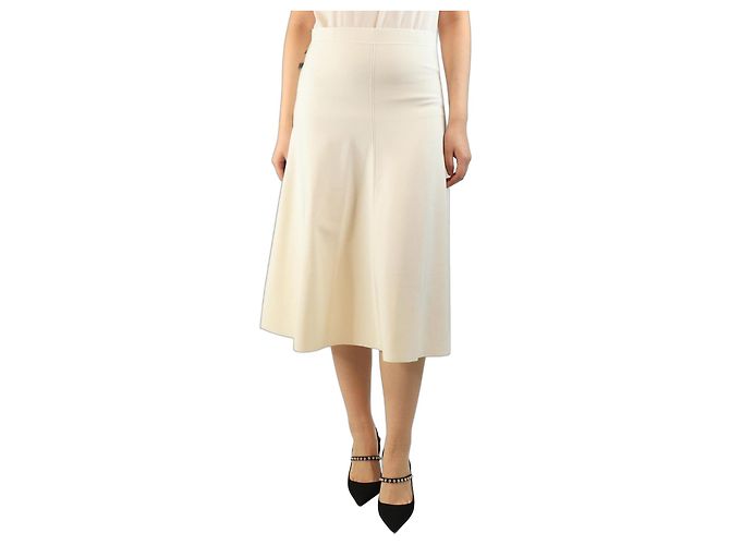 Giorgio Armani Creme Midi-Rock - Größe UK 14 Roh