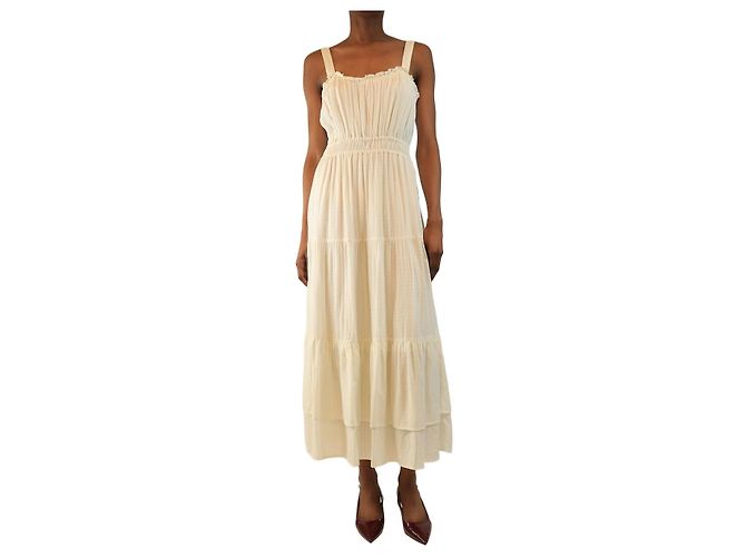 Juliet Dunn Vestido slip de algodón bordado blanco - talla S