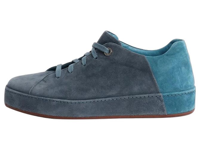 Loro Piana Baskets en daim bleu - taille EU 39