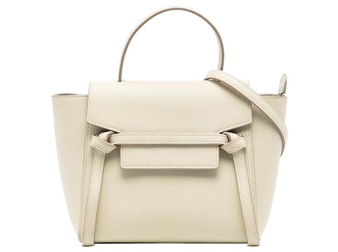 Belt Bag Céline Bolsa de cinto em couro de bezerro granulado nano marrom Celine Bege