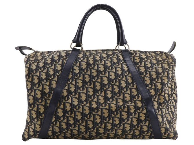 Borsa Mini Boston Trotter Christian Dior Blu navy
