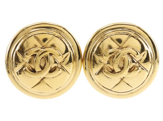 Orecchini vintage a clip Chanel Coco Mark D'oro