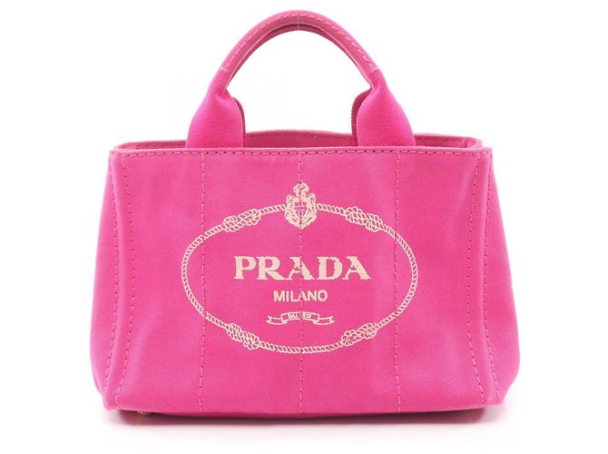 Bolsa de mão Prada Canapa Rosa em Lona