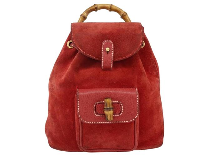 Gucci Gucci bamboo daim mini Red