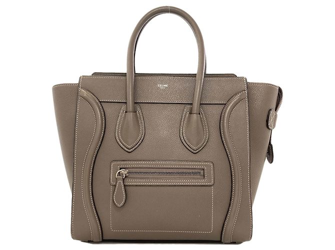 Céline Bolsa de mão em couro micro Luggage da Celine Marrom