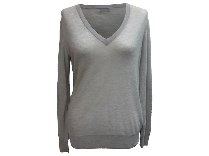 Pull V en cachemire gris Joseph
